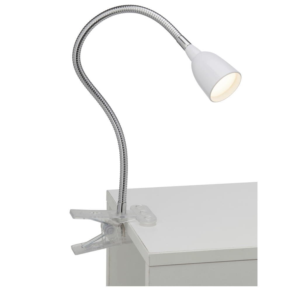 Anthony LED klemlamp in zilver en wit, 2,4W, 250lm