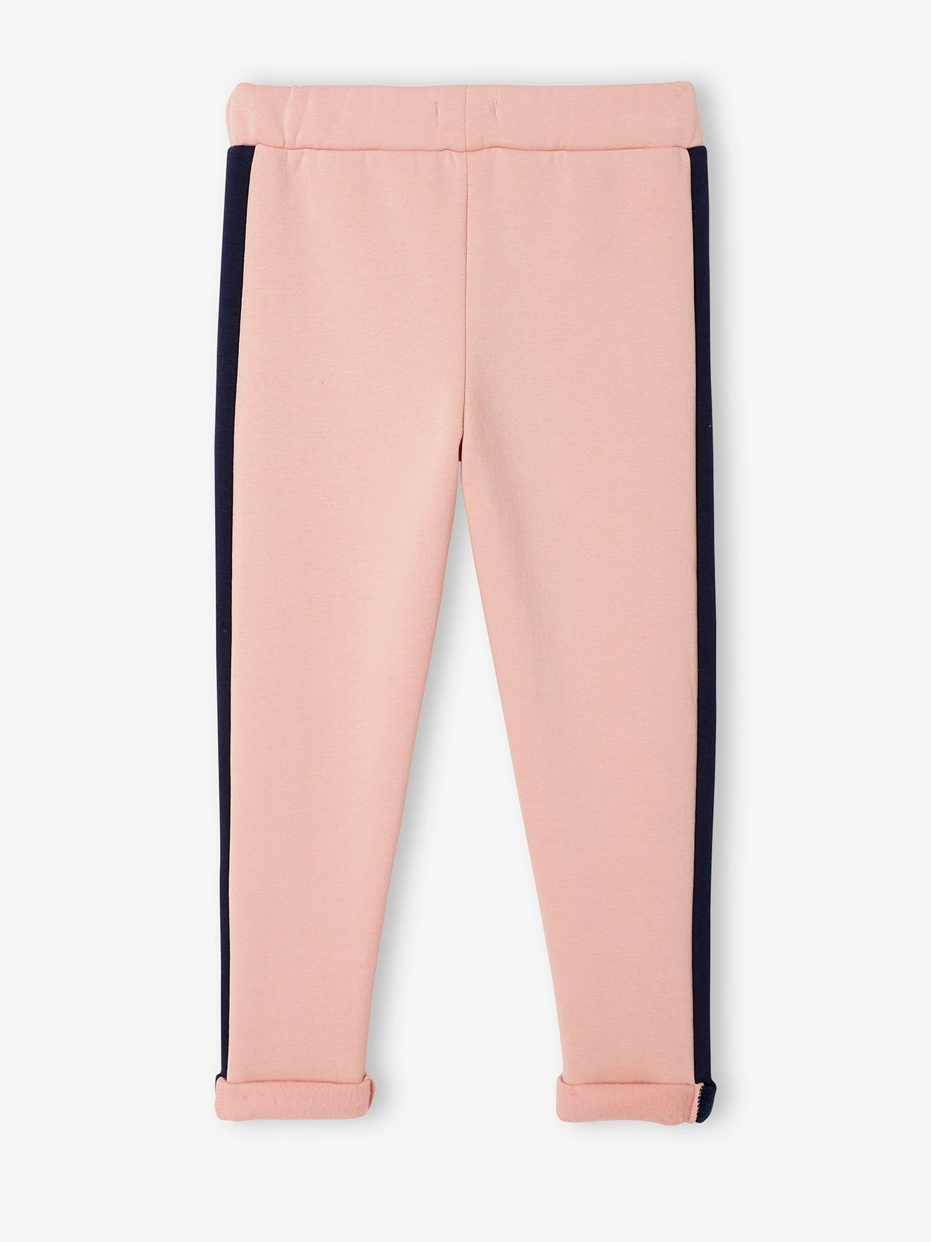 Calça de moletom feminina Clay em tecido atoalhado com listras laterais.