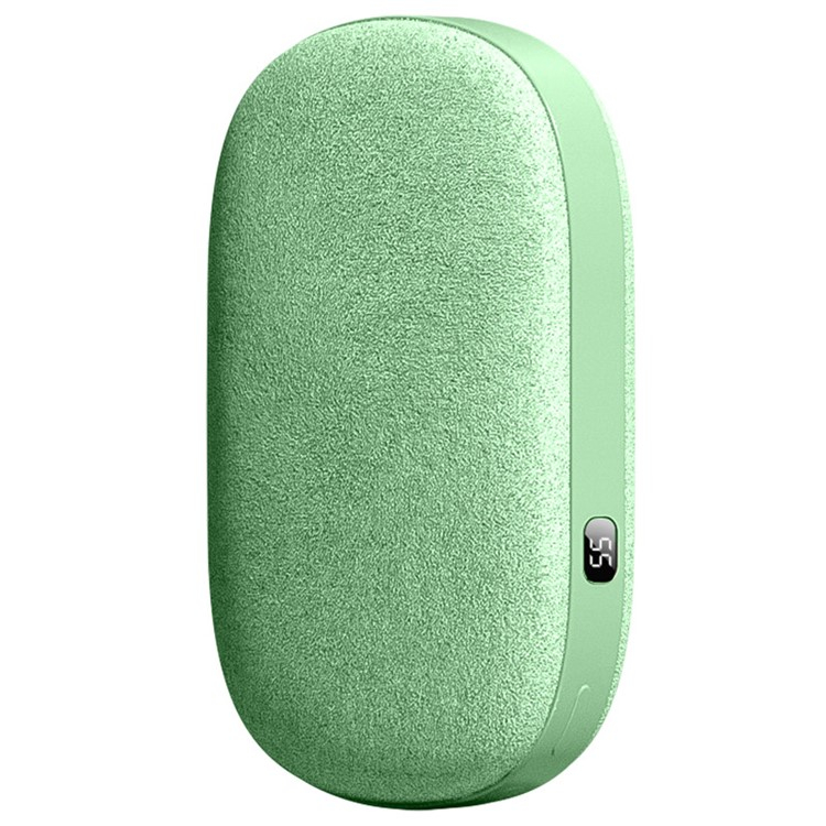 (5V/2A) 2in1 10000mAh Flauschige USB Powerbank Ladegerät   Handwärmer - Grün
