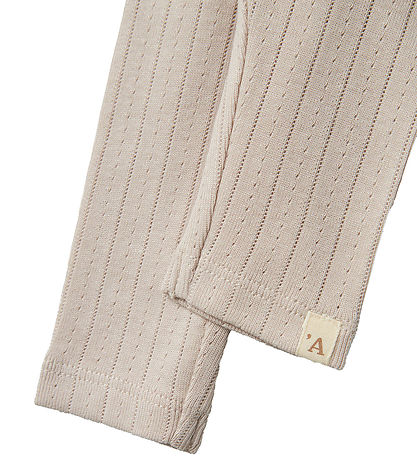 Lil' Atelier Leggings - NbfRachel - Grey Morn m. Lochmuster