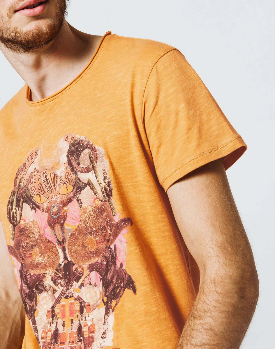 T-Shirt Ocre Tête De Mort