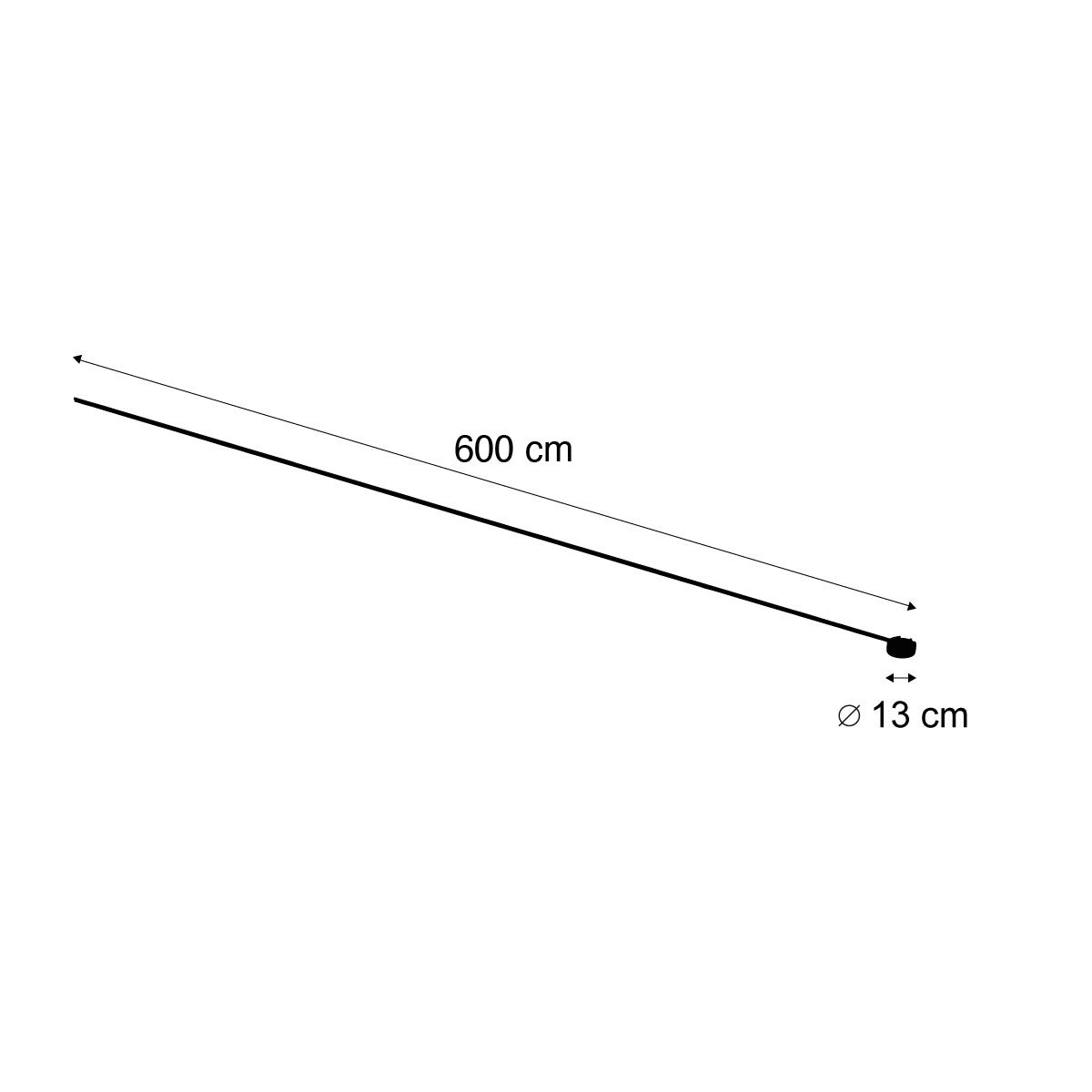 Modern railsysteem zwart 1-fase 600 cm met ronde voeding - Magnetic