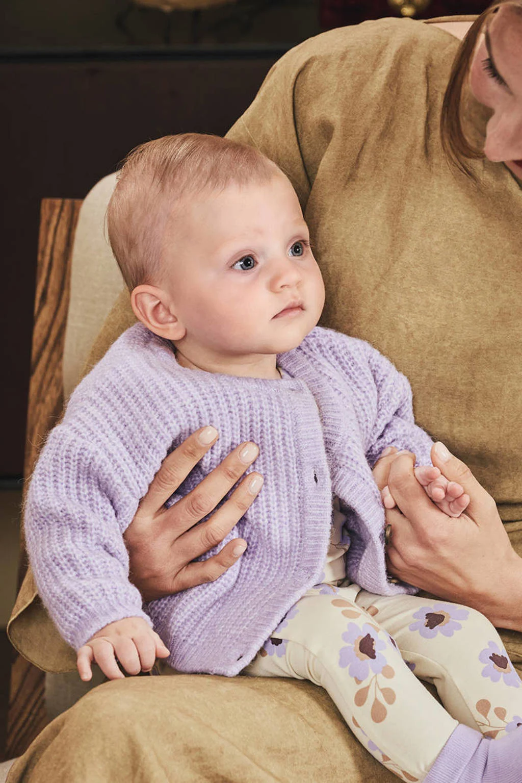 Z8 newborn gebreid vest Yanou lila