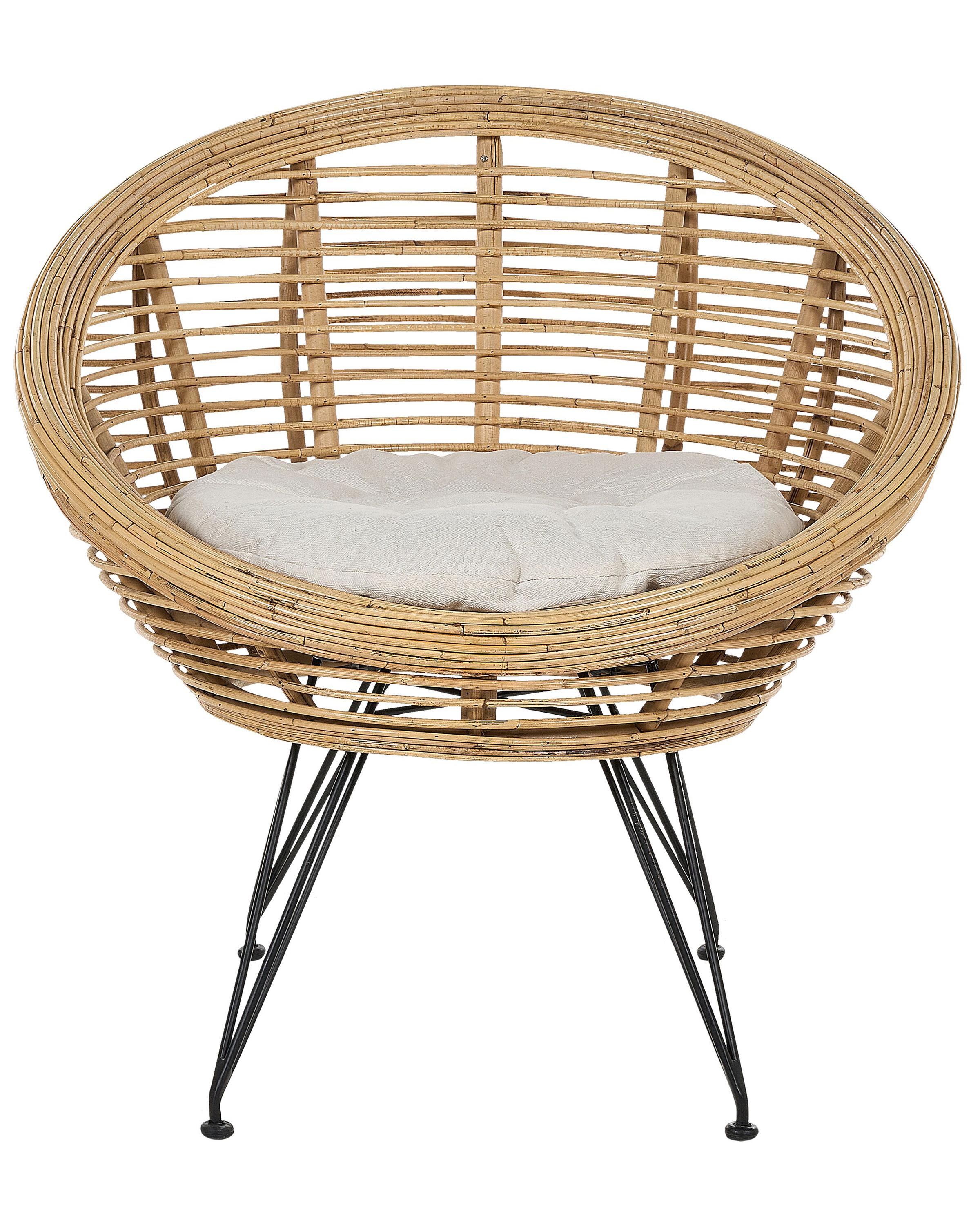 Set van 2 stoelen met zitkussen MARATEA Rotan Natuurlijk