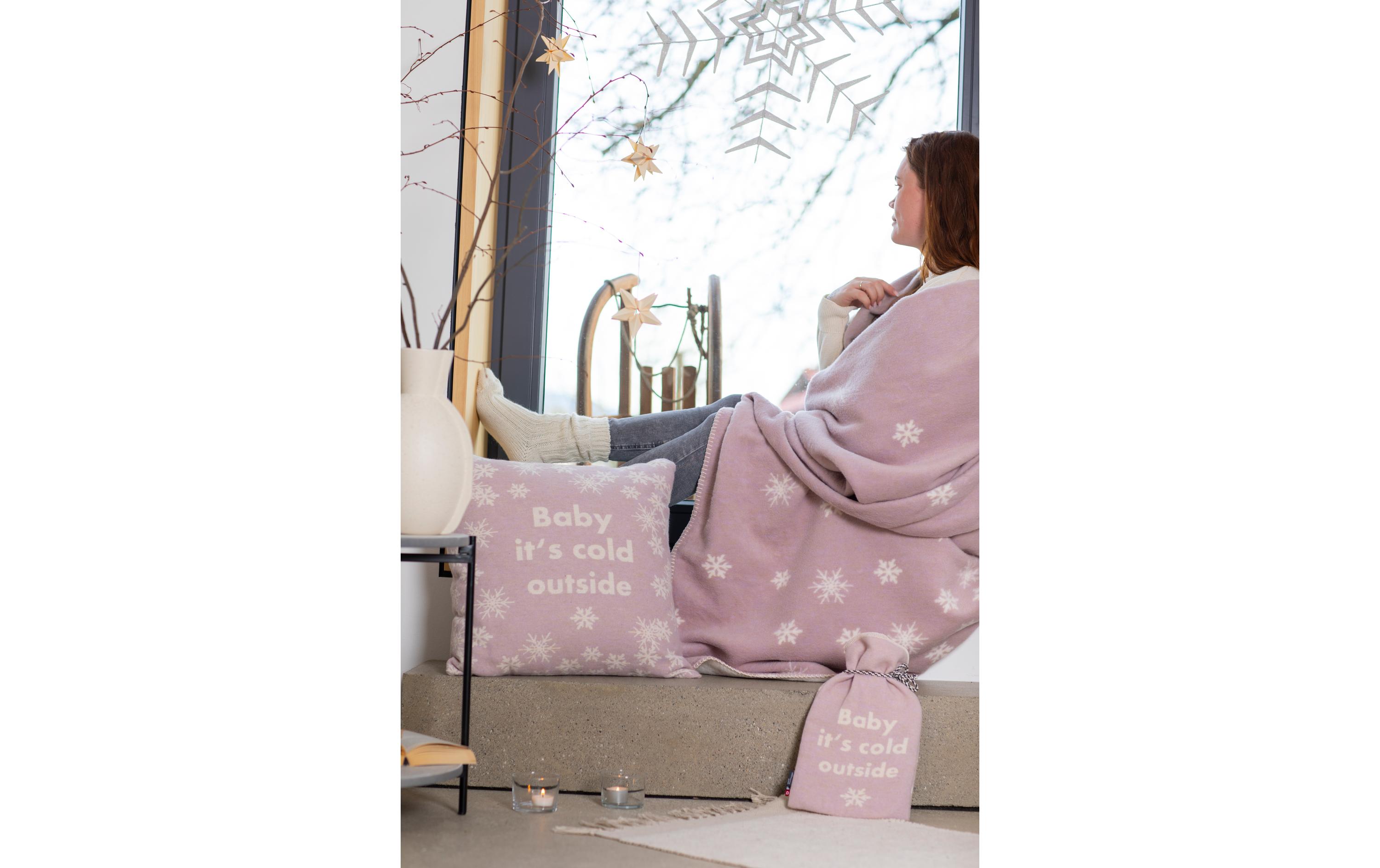 Bettflasche Baby it's cold outside 2 l, Rosa/WeissWärmflasche
