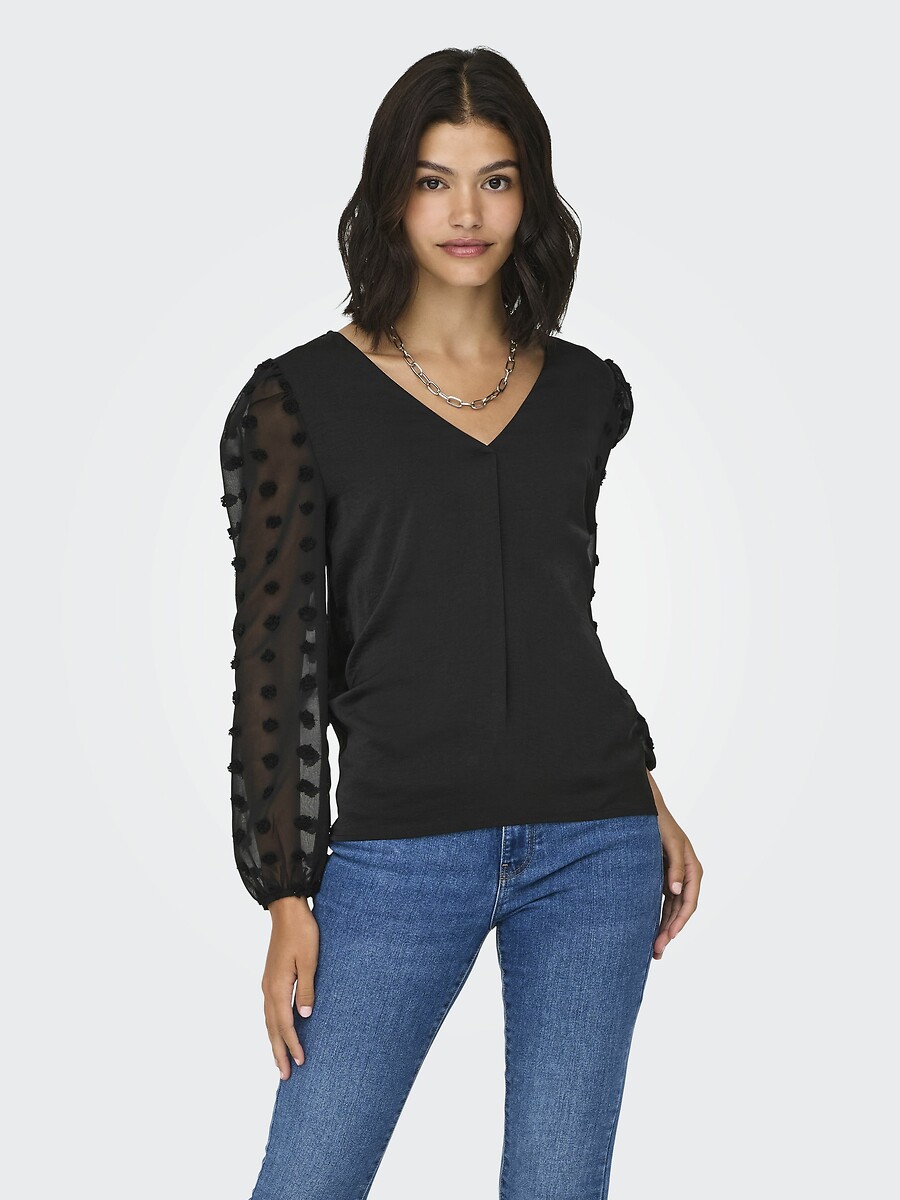 SOMENTE<br>Blusa de manga comprida com decote em V