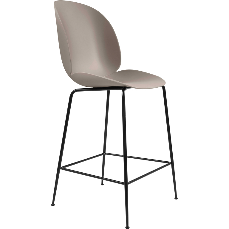 Gubi Beetle Chair barkruk 65cm met zwart onderstel beige