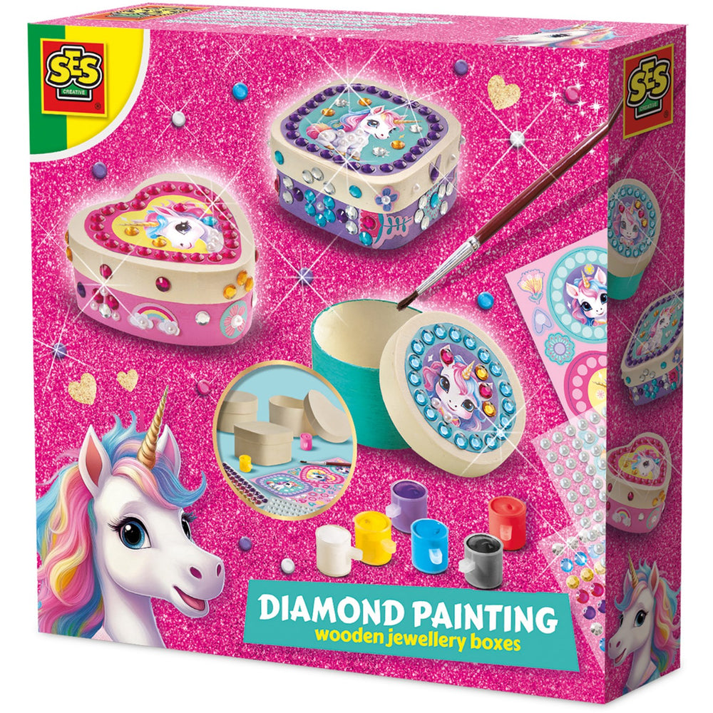 Køb SES Creative Diamantmosaik Smykkeskrin Med Enhjørning