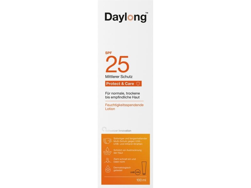 DAYLONG Sonnenlotion Protect and Care SPF 25 100 ml Pflegende Sonnencrème für den Körper