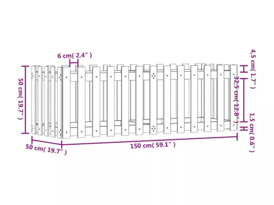 Jardinière bac lit surélevé bois marron 150 x 50 x 50 cm 02_0039828