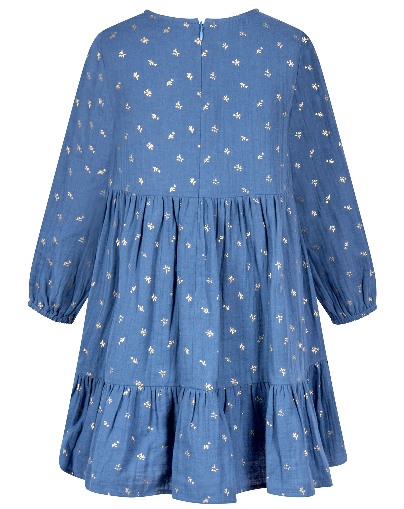 Langarmkleid GOLDEN LEAVES in jeans blue