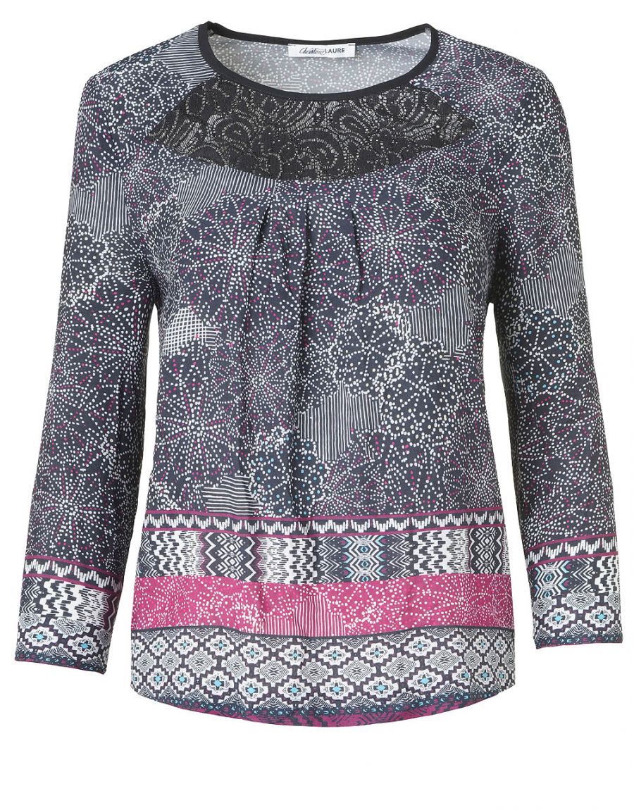 Blouse évasée en dentelle