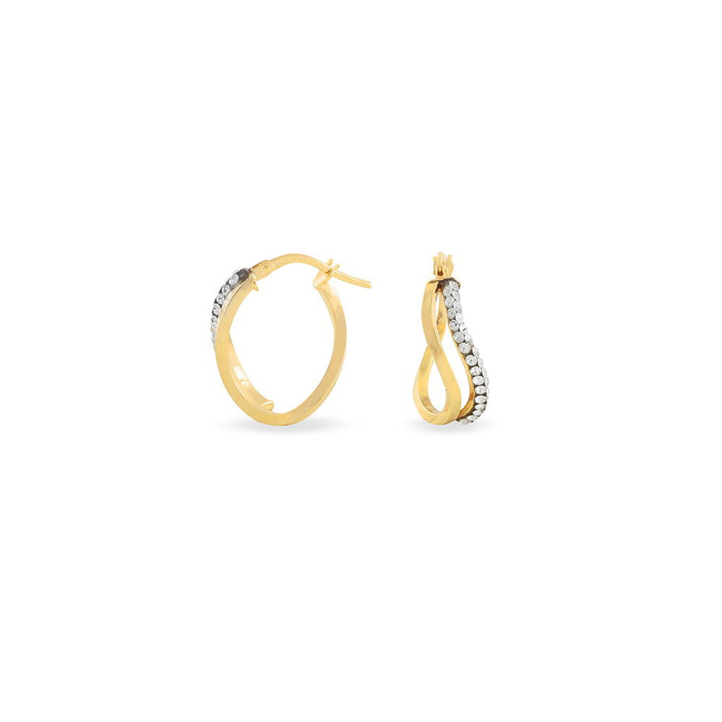 Créoles Hekate Or Jaune Strass