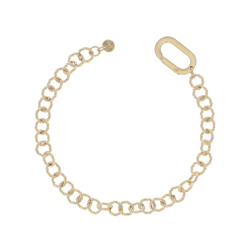 Bracelet en acier maille dorée