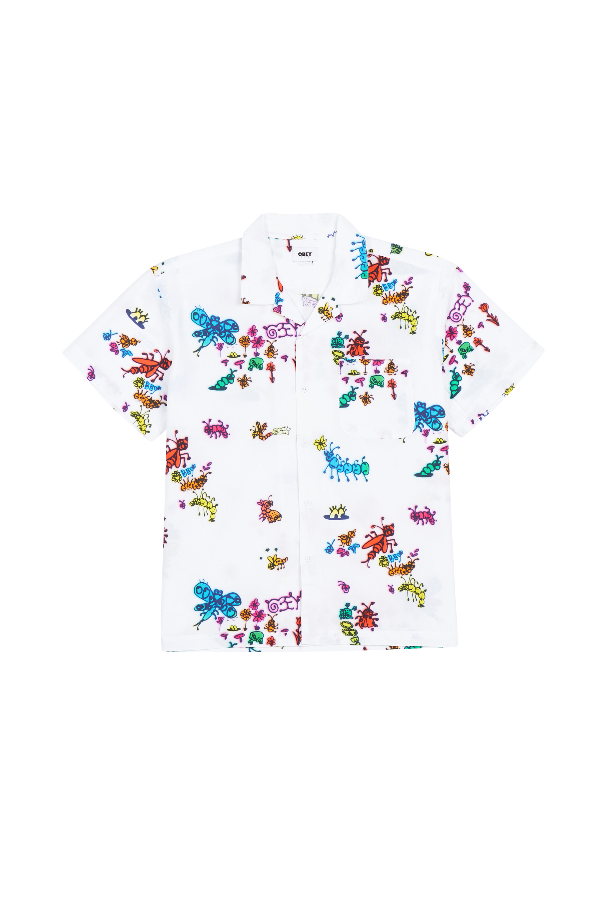 OBEY Chemise DOODLES WOVEN Blanc
