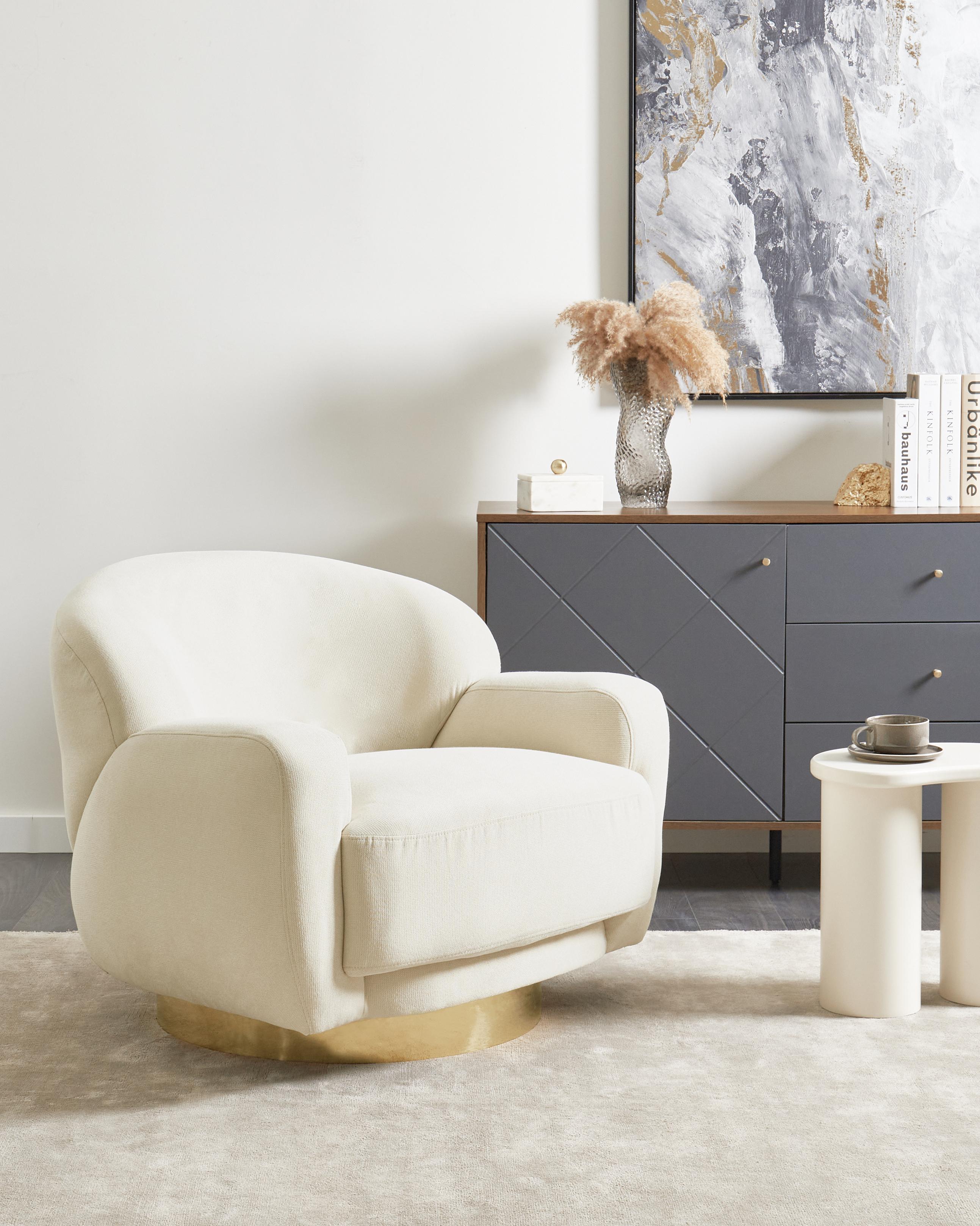 Fauteuil LEJRE Stof Lichtbeige