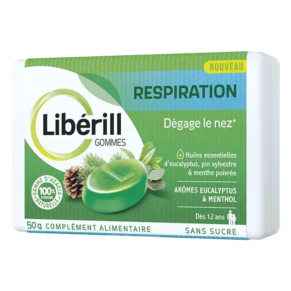 Gomas de mascar LIBERILL para respirar, caixa com 50g