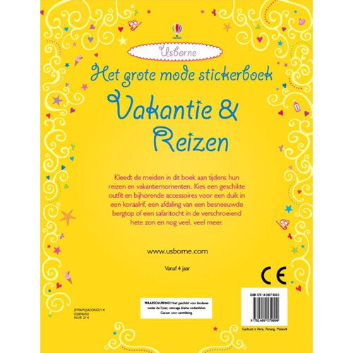 Uitgeverij usborne het grote mode stickerboek vakantie en reizen