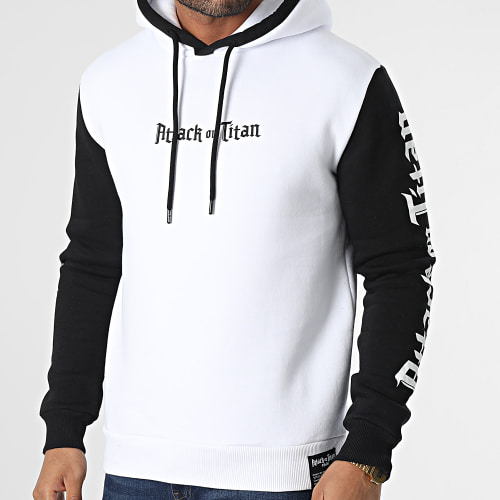 Sweat Capuche Colossal Titan Blanc Noir