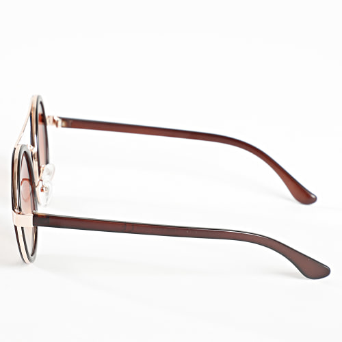 Lunettes De Soleil Marron Orange Dégradé