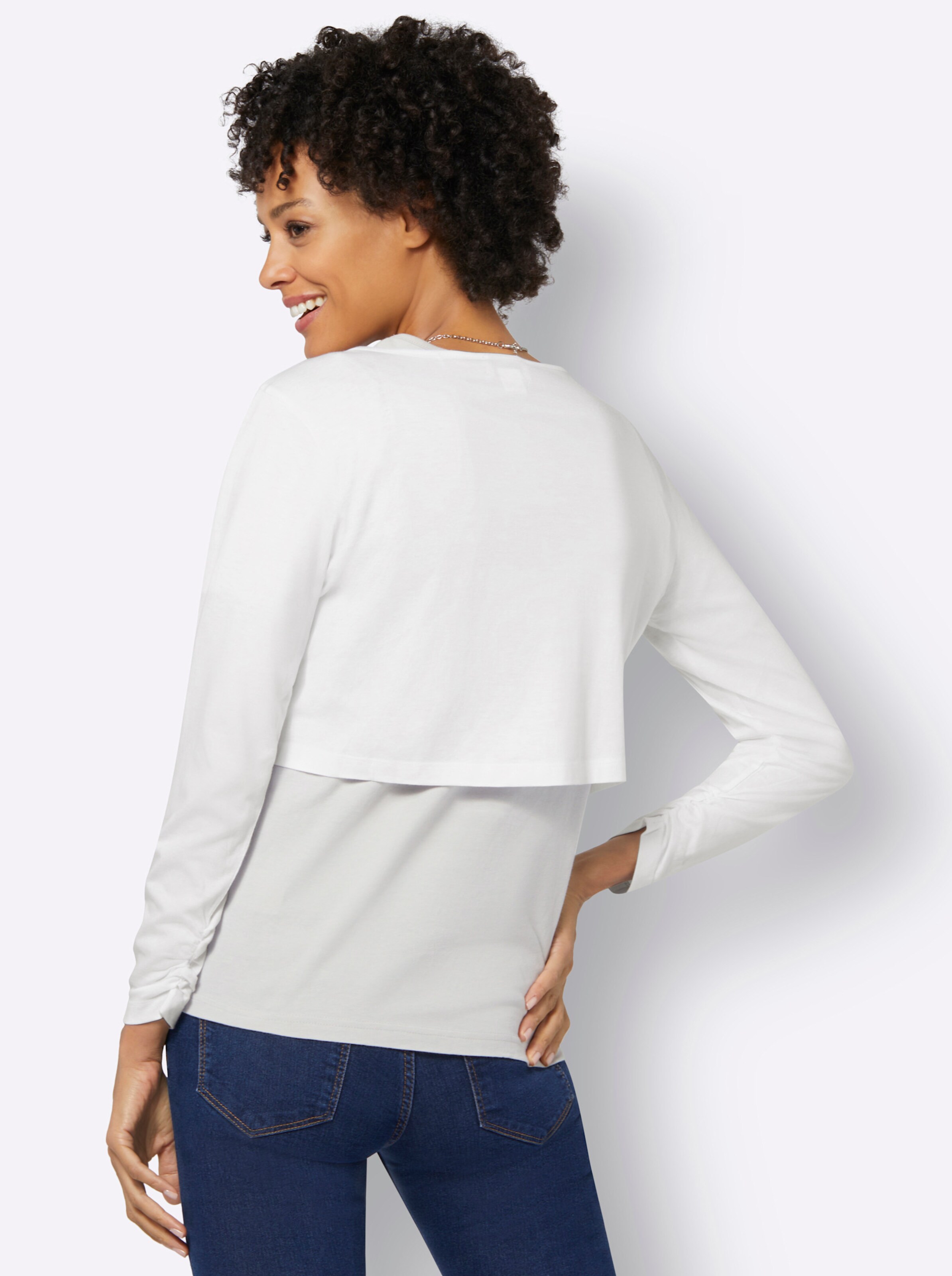 Shirtjacke in weiß