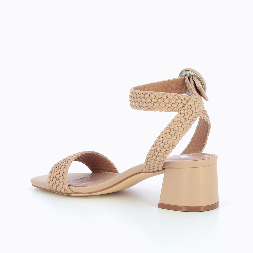 Sandales à talon, Compensées-Sandales à talon tressées Emmeline taupe rosé
