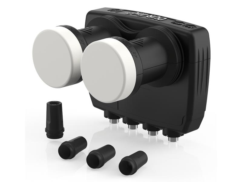Satelliten TV Zubehör LNB Monobloc Quad Dure-line Kompaktes LNB für gleichzeitigen Satellitenempfang von z.B. ASTRA 19.2° Ost und HOTBIRD 13° Ost (6°)