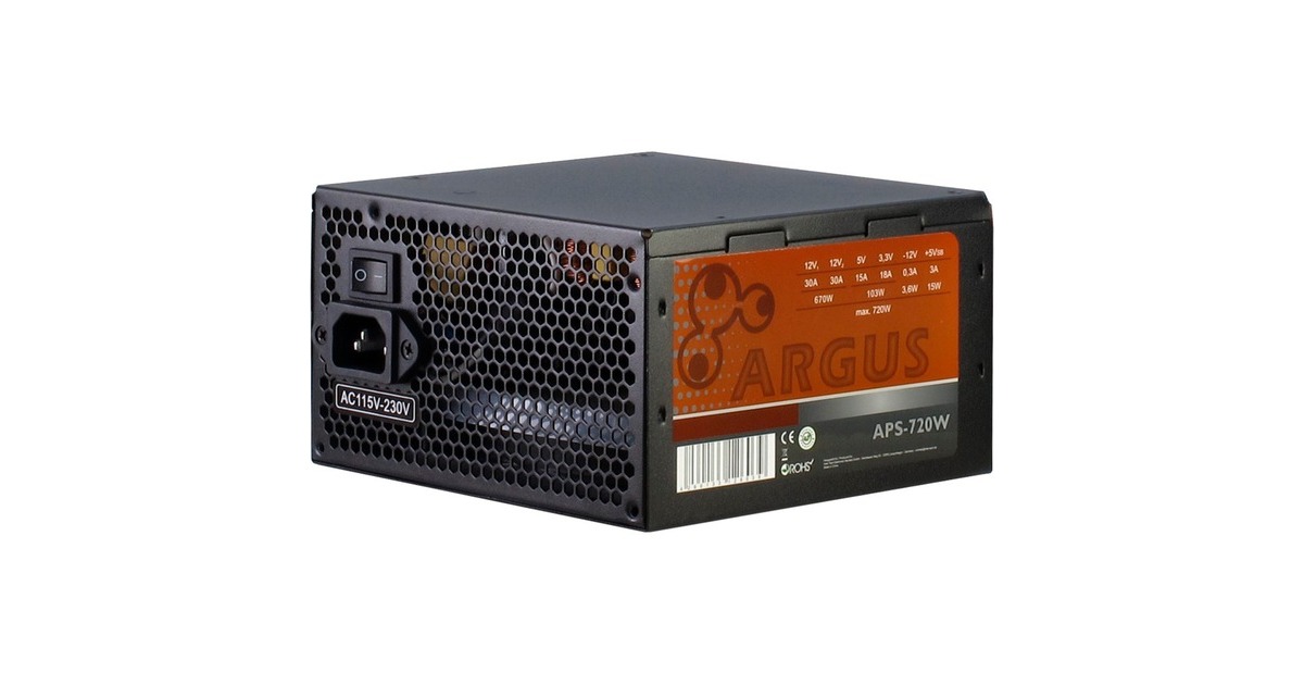 Inter-TechArgus APS-720 720 watt voeding   (Zwart, 2x PCIe)