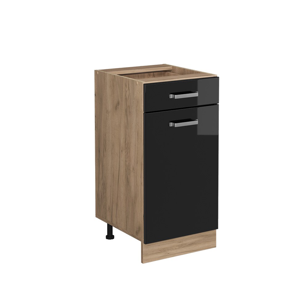 Vicco Schubunterschrank Küchenschrank R-Line Solid Eiche Schwarz 40 cm modern