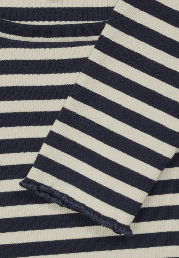Gestreiftes Rippshirt - deep blue