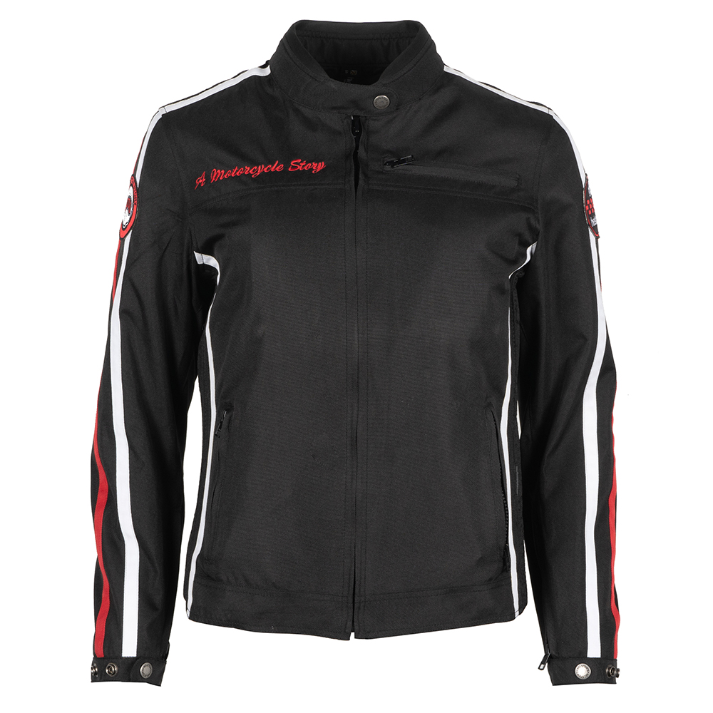 Helstons - Blouson femme Queen Tissu Technique Noir / Blanc / Rouge