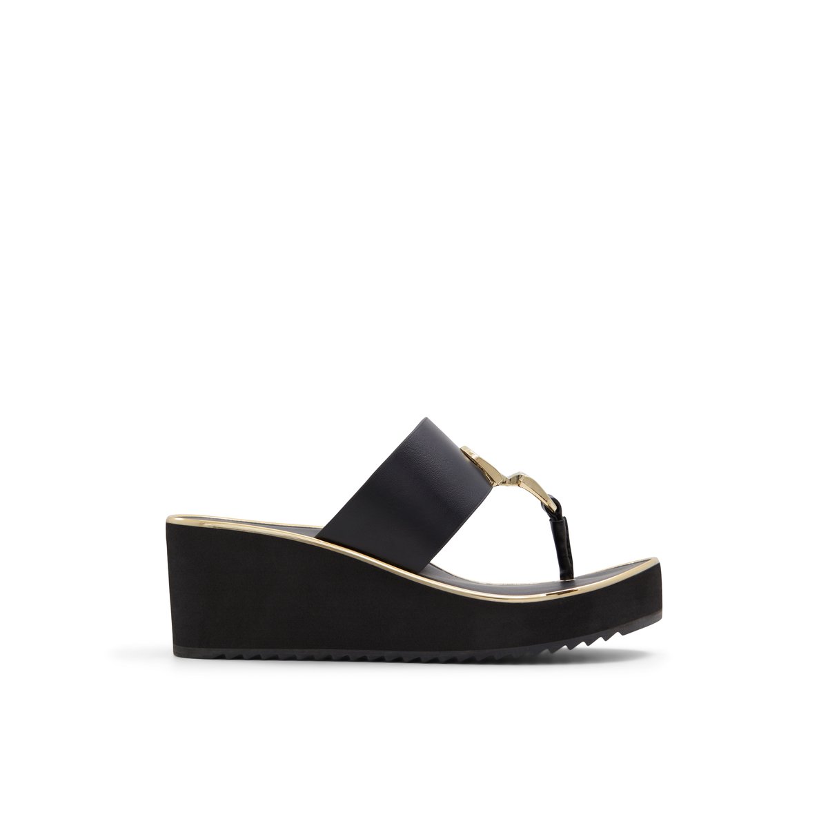 K STUDIO-Rosiyn-Tongs sandales - Talon compensé - Noir