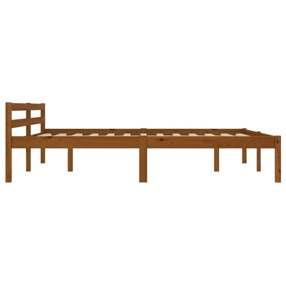vidaXL - Tweepersoonbed - Honingbruin - Massief grenenhout - 160x200 cm