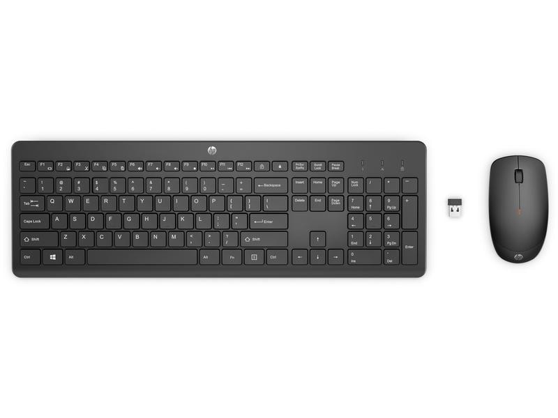 HP Tastatur-Maus-Set 230 Wireless Kabellose Maus und Tastatur mit Chiclet-Keys für geräuscharmes Arbeiten
