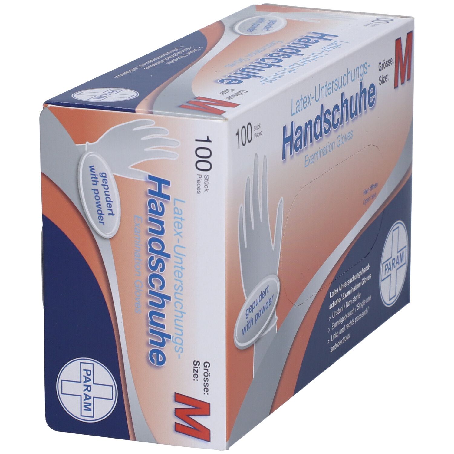 PARAM Einmalhandschuhe Latex Größe M