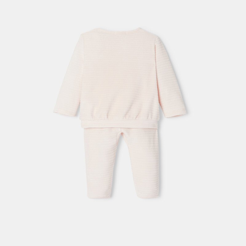 Pyjama en velours ottoman rose mixte Absorba Rose