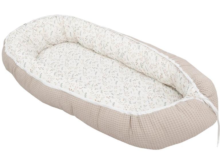 Ullenboom Babynest Waffel Floral Sand 55 x 95 cm Kuschelnest für Babys
