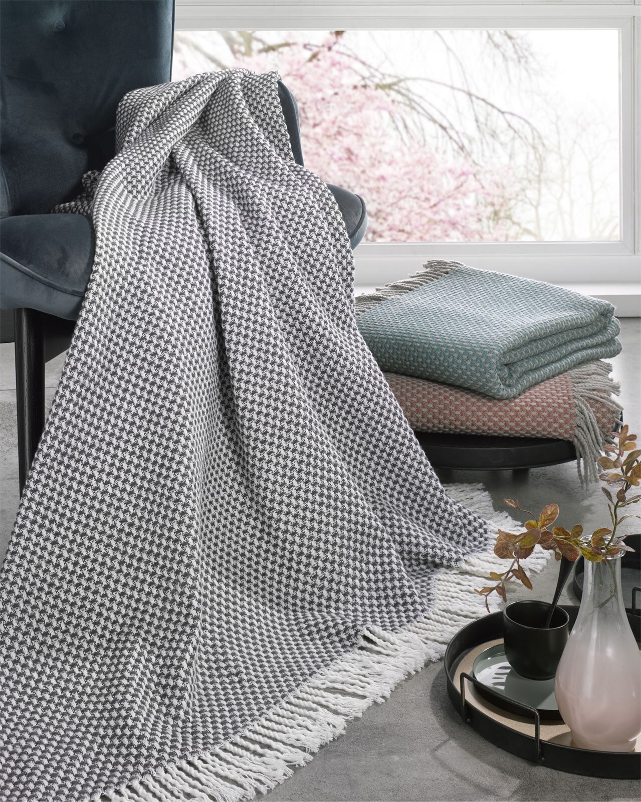 MONDO Wohndecke EMNA 150 x 200 cm beige/grau/schwarz