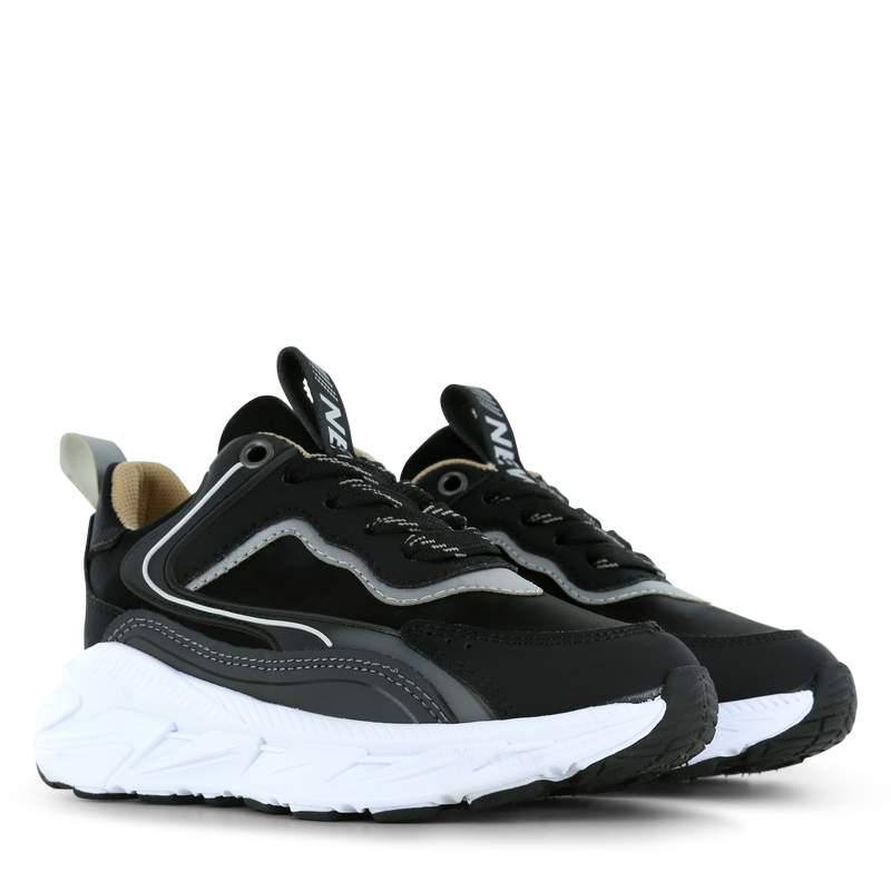 Shoesme chunky zwarte sneaker Microleer | Jongens schoenen