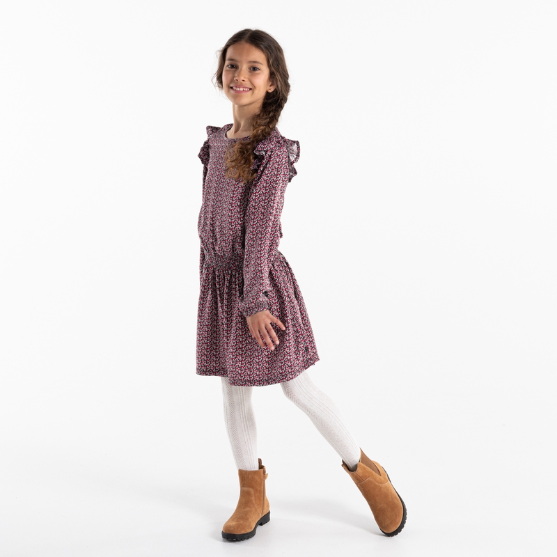 Robe courte imprimée bleue fille