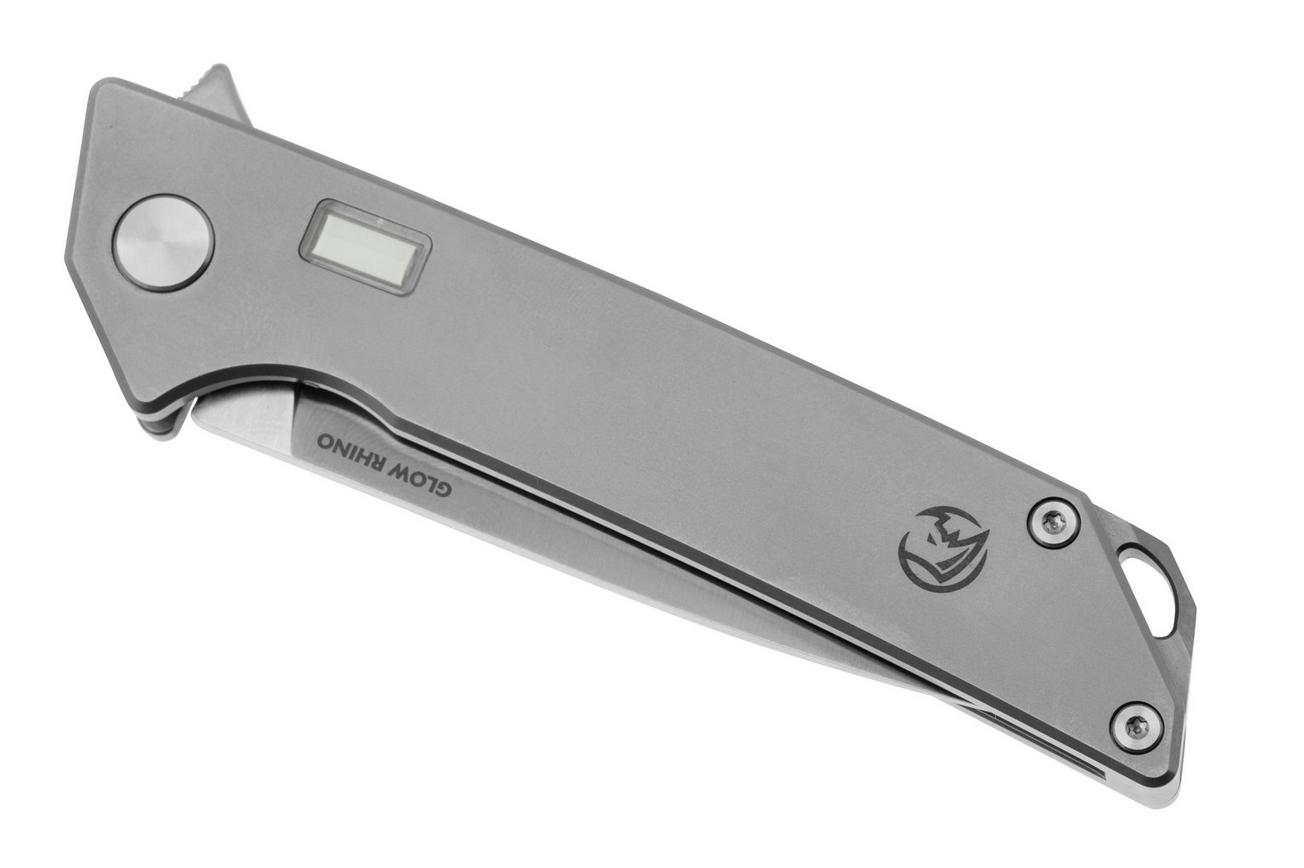 Glow Rhino Reactor KNIFE-REACT-TI Satin S35VN, Titanium Green Tritium, zakmes