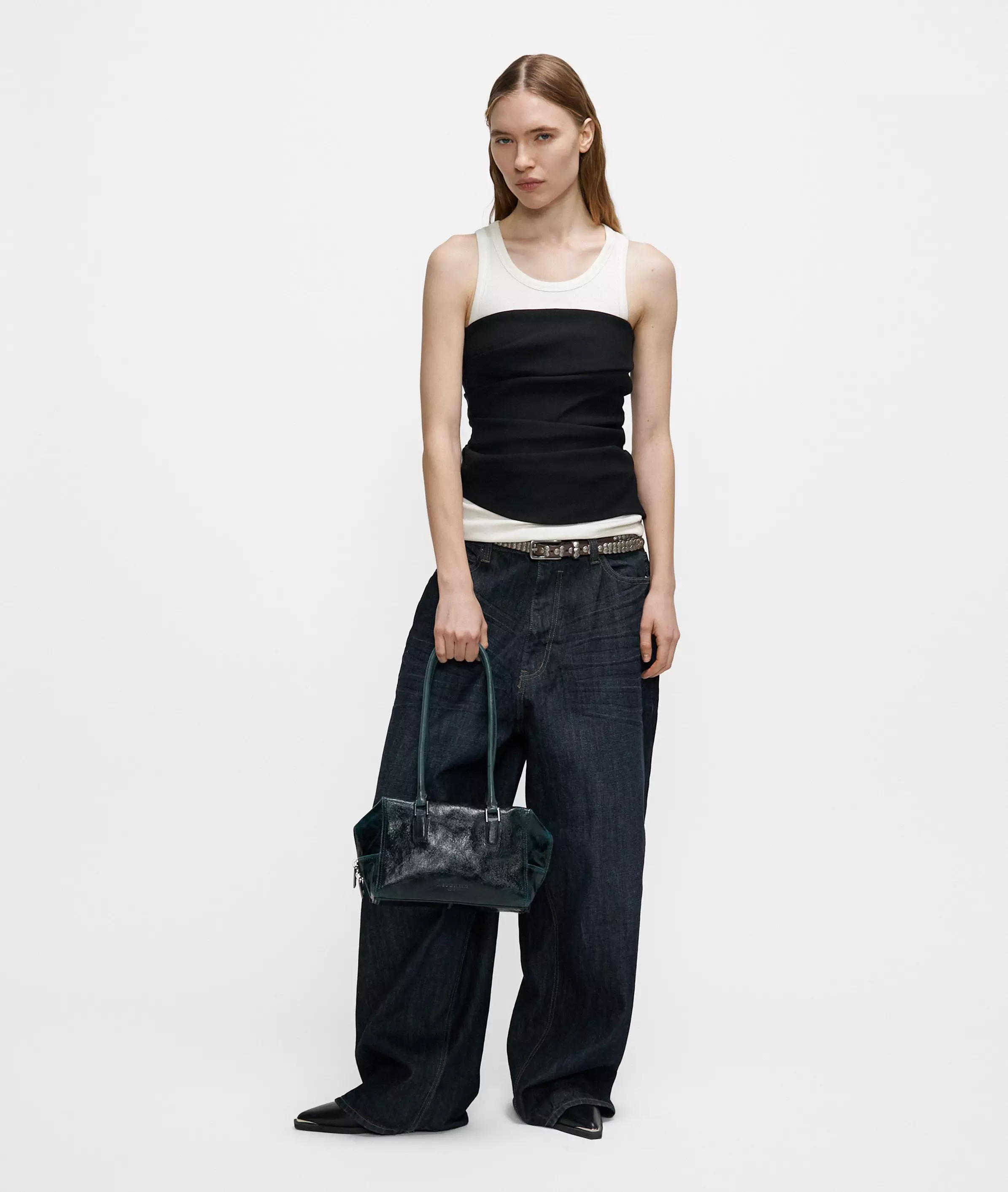 Archive Kayla Satchel S Handy leather shoulder bag with glossy finish