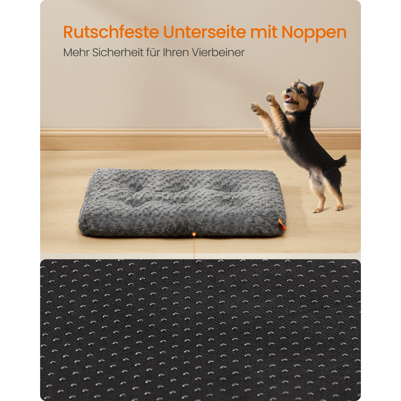 FEANDREA Hundebett, Hundekissen M-XXL,flauschige, Plüsch, waschbar M