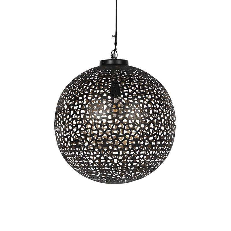 Oosterse hanglamp zwart met goud 45 cm - Radiante
