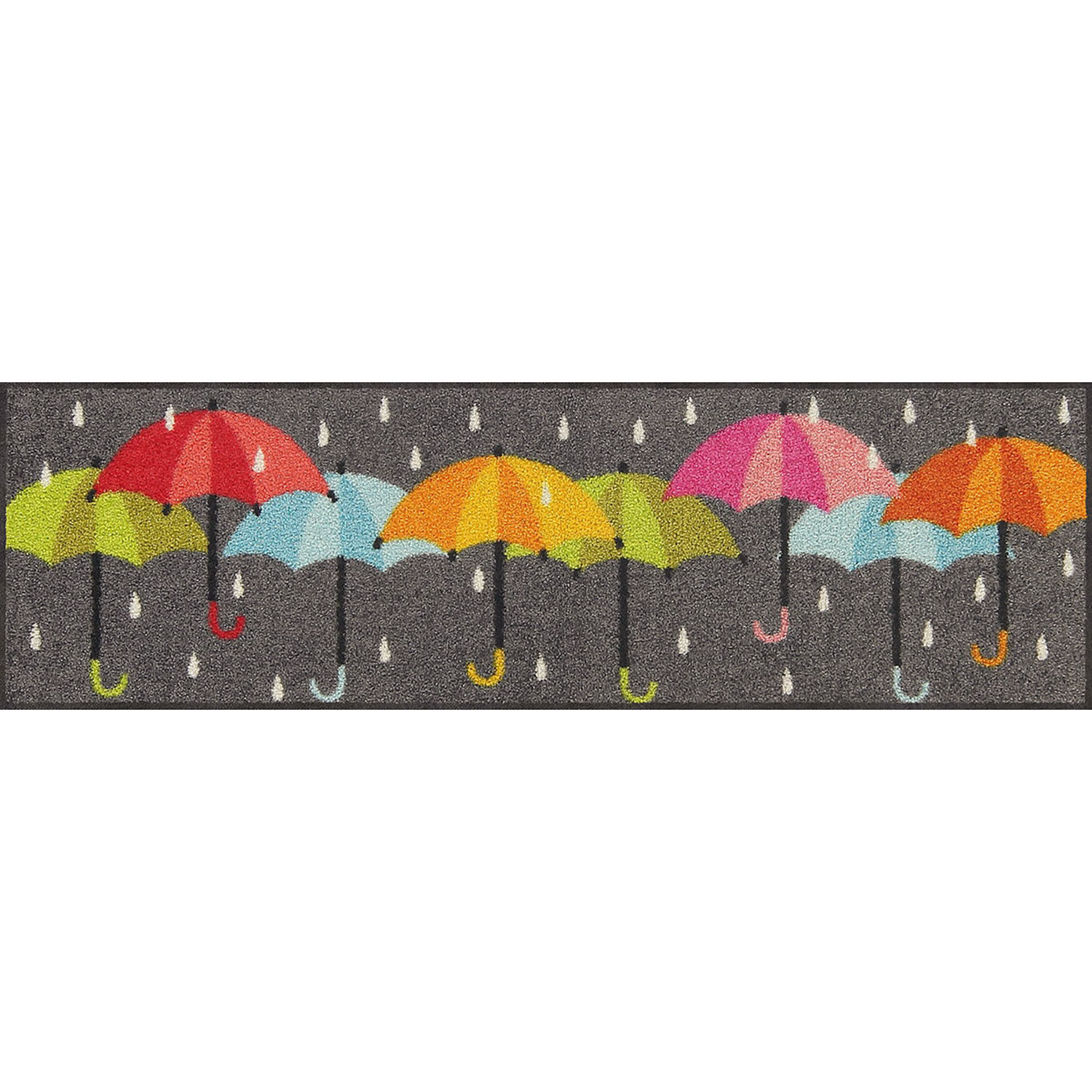 Türmatte Raindance mit buntem Regenschirmen-Sujet