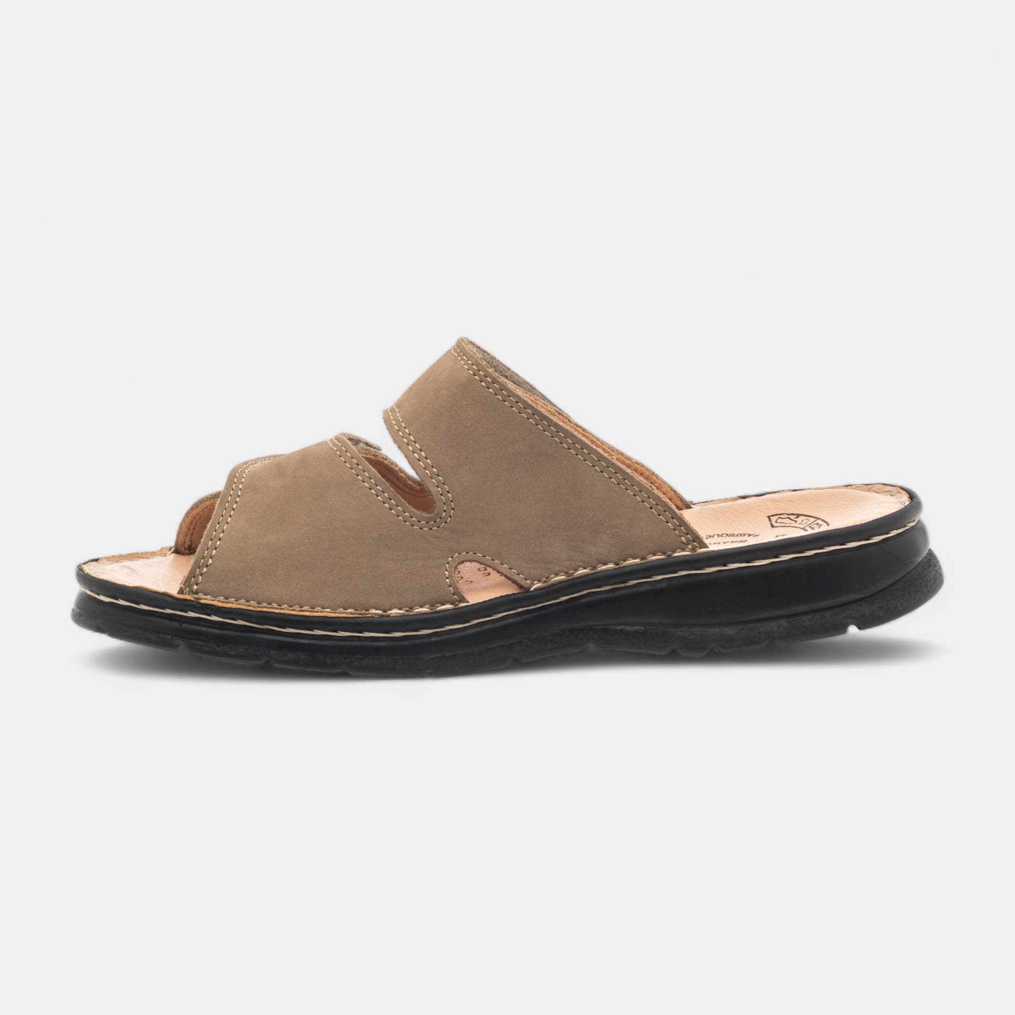 Nu-pieds Homme en cuir beige