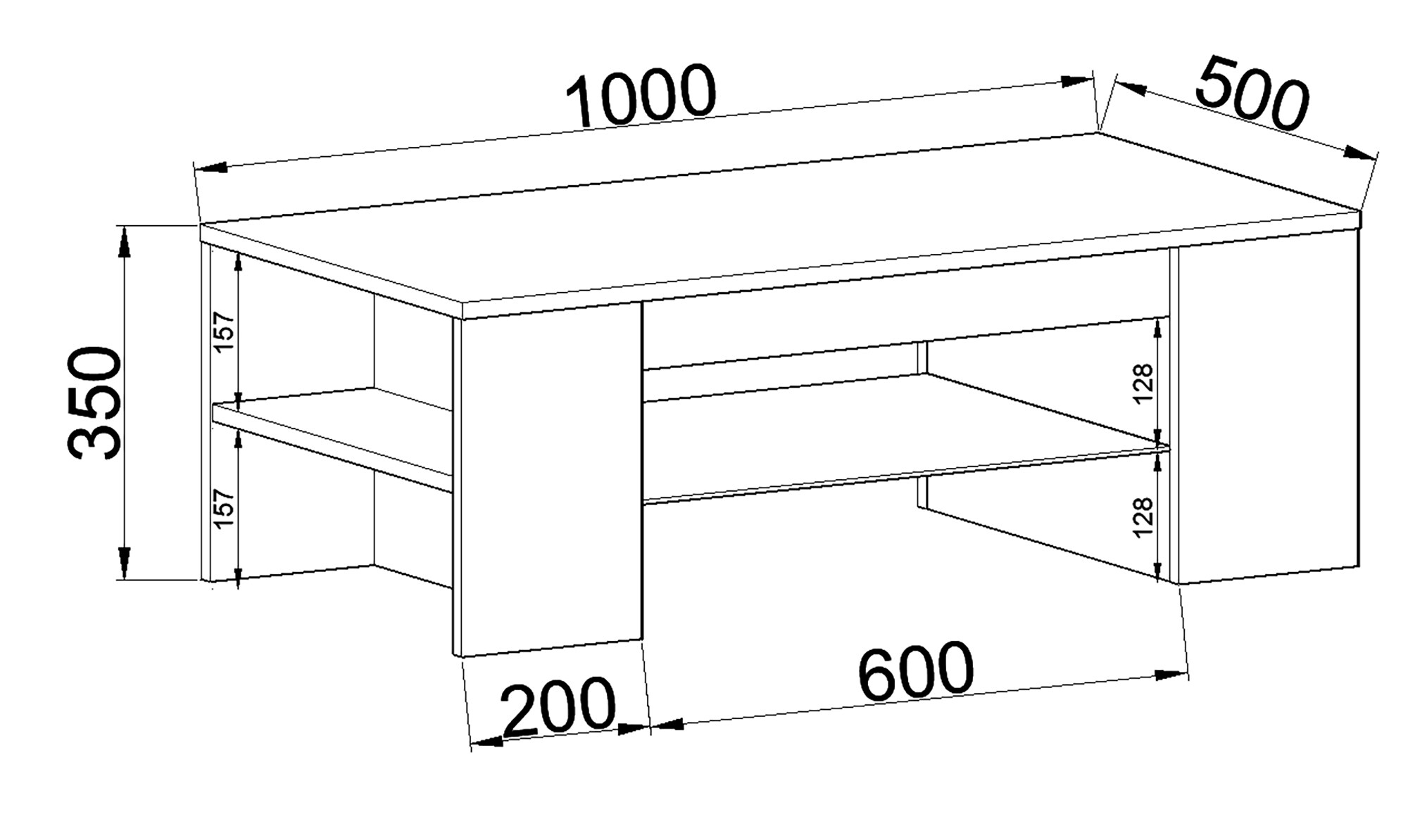 VCM Holz Couchtisch Sofatisch Wohnzimmertisch Beistelltisch Schublade Glas Tunas