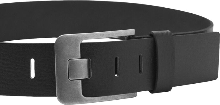 MANGO Wide leather belt Black