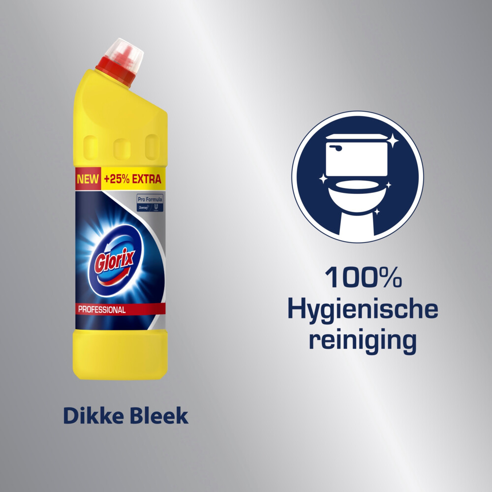 12x Glorix Professional Toiletreiniger Dikke Bleek Original Pro Formula1,25 liter
