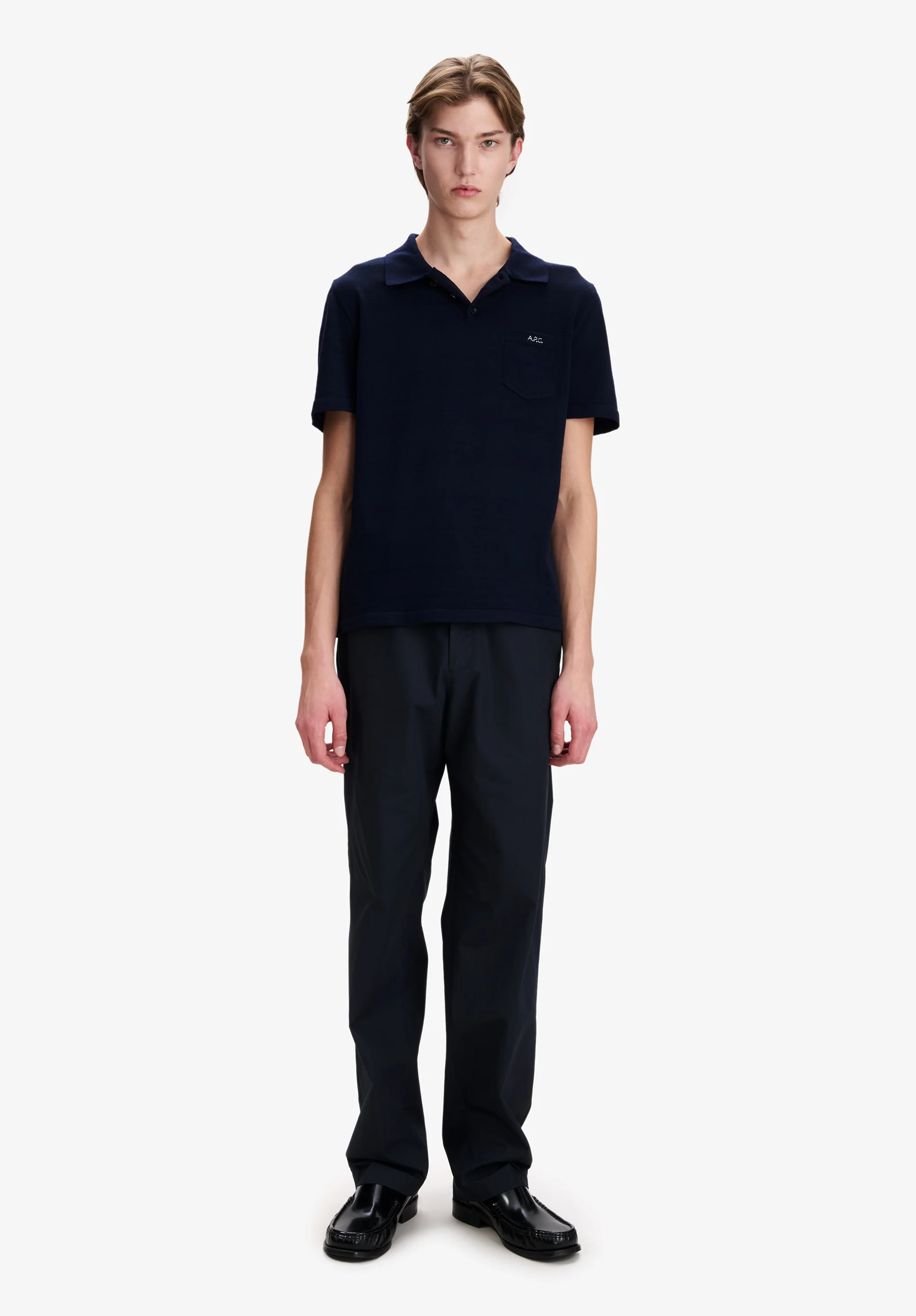 Pantalon bleu marine en coton bio - Dark navy